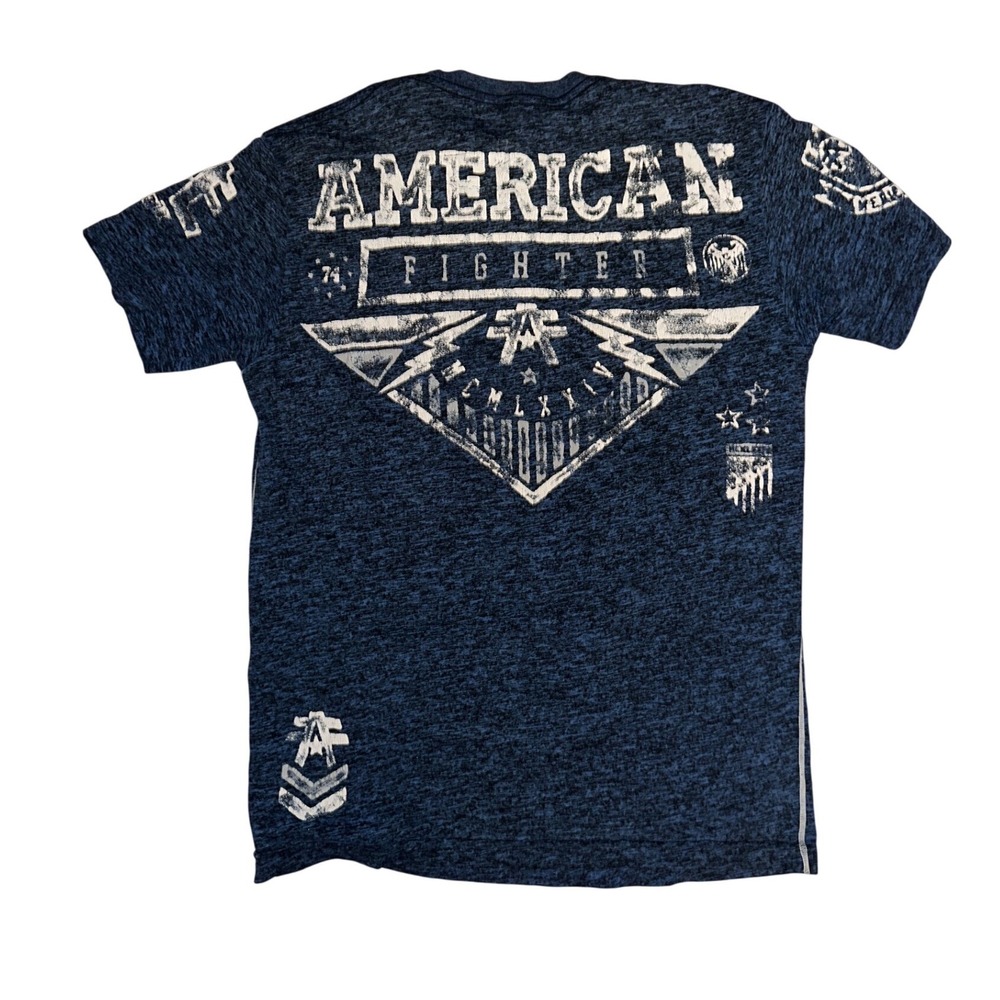 American Fighter Mens Small Blue Graphic T-Shirt Buckle Exclusive Athletic Tee - Picture 3 of 3